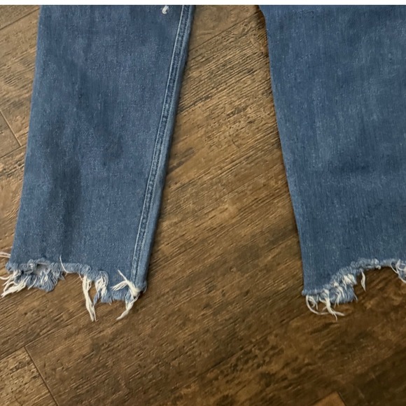 Hollister High Rise Slim Straight Jeans Distressed Ripped Frayed Hem W29 L26 - Picture 8 of 10